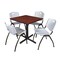 Cain Cain Square Table & Chair Set, Wood, Metal, Plastic Top, Cherry TB3030CH47GY - alternate 1